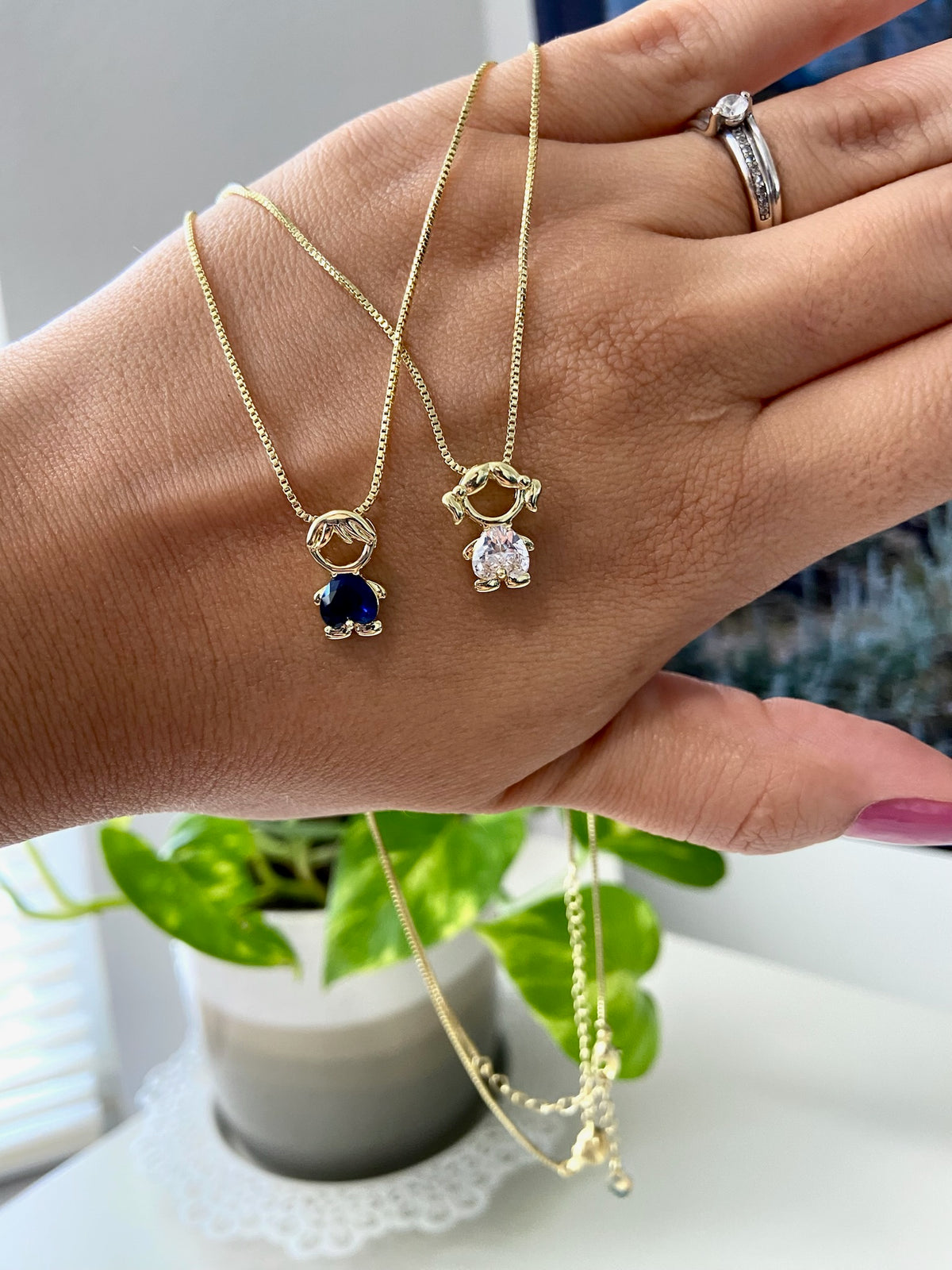 Blue Boy Charm Necklace – 18K Gold Plated