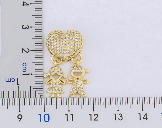 Gold 1 Boy + 1 Girl Necklace