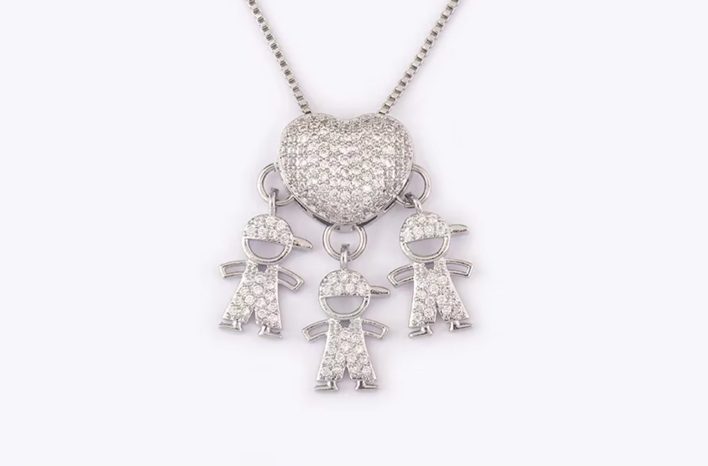 Silver 3 Boys Necklace