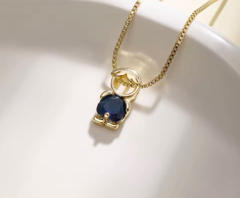 Blue Boy Charm Necklace – 18K Gold Plated