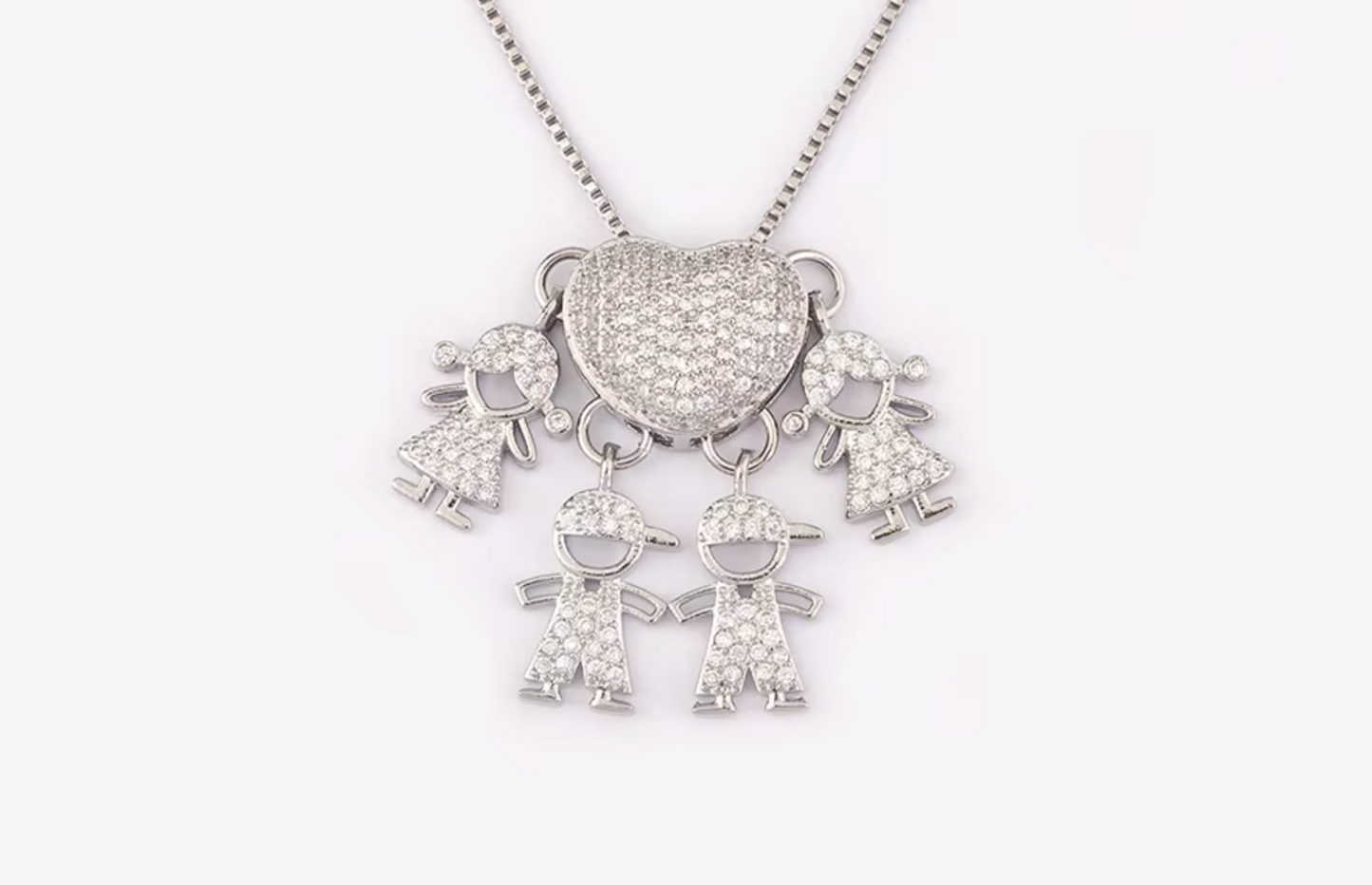 Silver 4 Girls Necklace