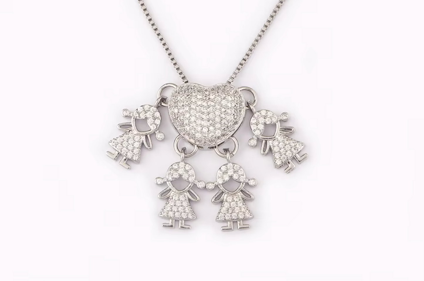 Silver 4 Girls Necklace